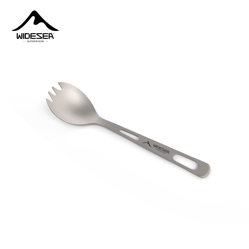 Camping Cooking Survival - Widesea Camping Kookset Spork Titanium Lepel