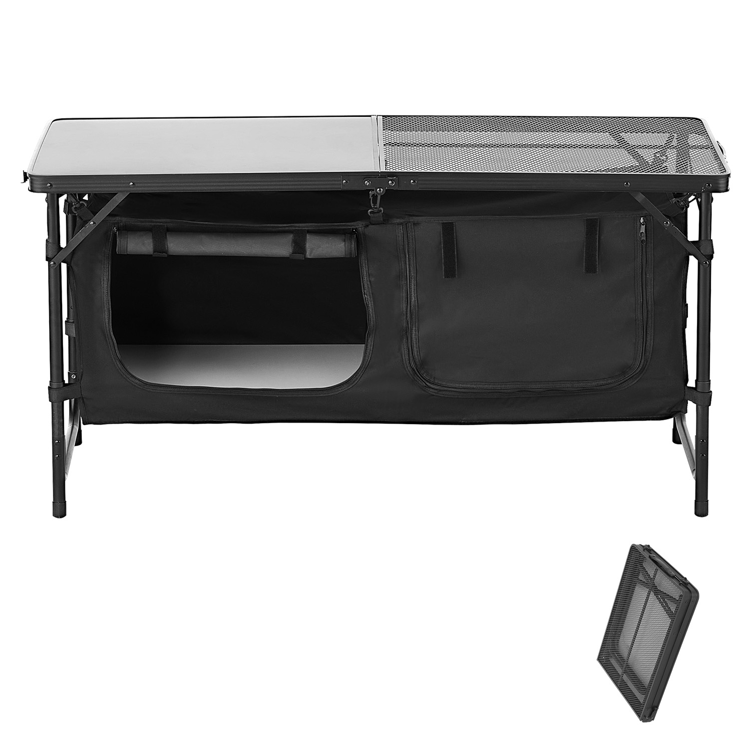 Camping Cooking Table With Storage - SucceBuy Camping Keuken Tafel Buiten Kooktafel