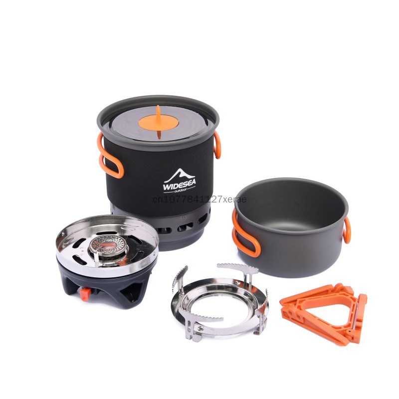 Camping Cooking Burner - Camping kooksysteem met warmtewisselaar, buiten gasbrander,