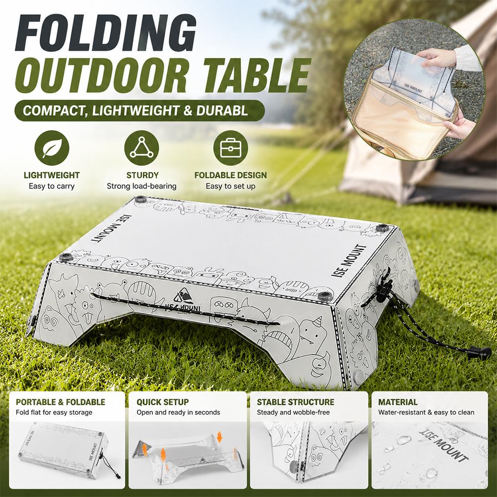 Camping Cooking Table With Storage - Draagbare multi-opvouwbare campingtafel PP Lichtgewicht picknicktafel