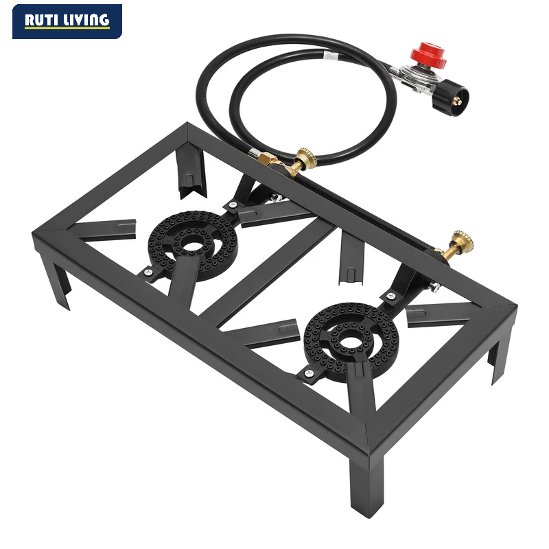Cooking On Camping Stove - Draagbare 1/2-pits gasfornuis voor buiten, propaankooktoestel
