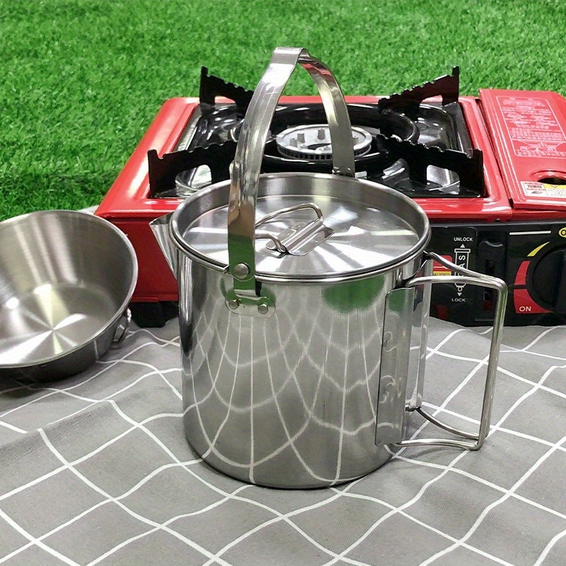 Camping Cooking Mug - 1PC compacte en draagbare 1,2L stalen