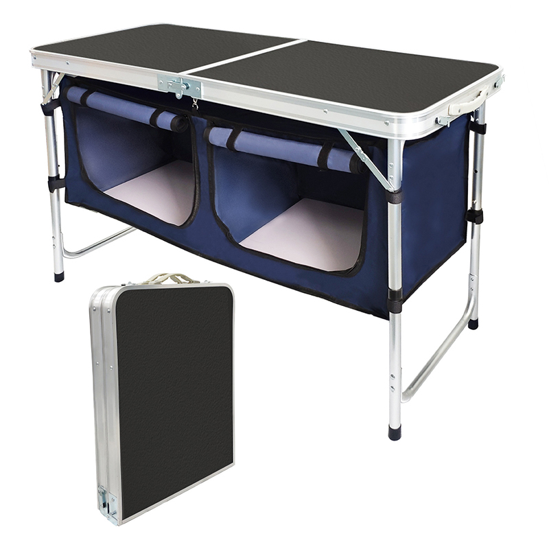 Camping Cooking Table With Storage - Outdoor Klaptafel Aluminium Lichtgewicht Campingtafel In