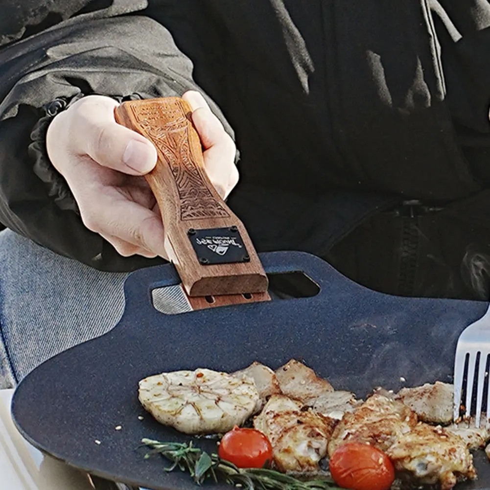 Camping Cooking Survival - Outdoor Grillpan van Natuurlijk Hout met