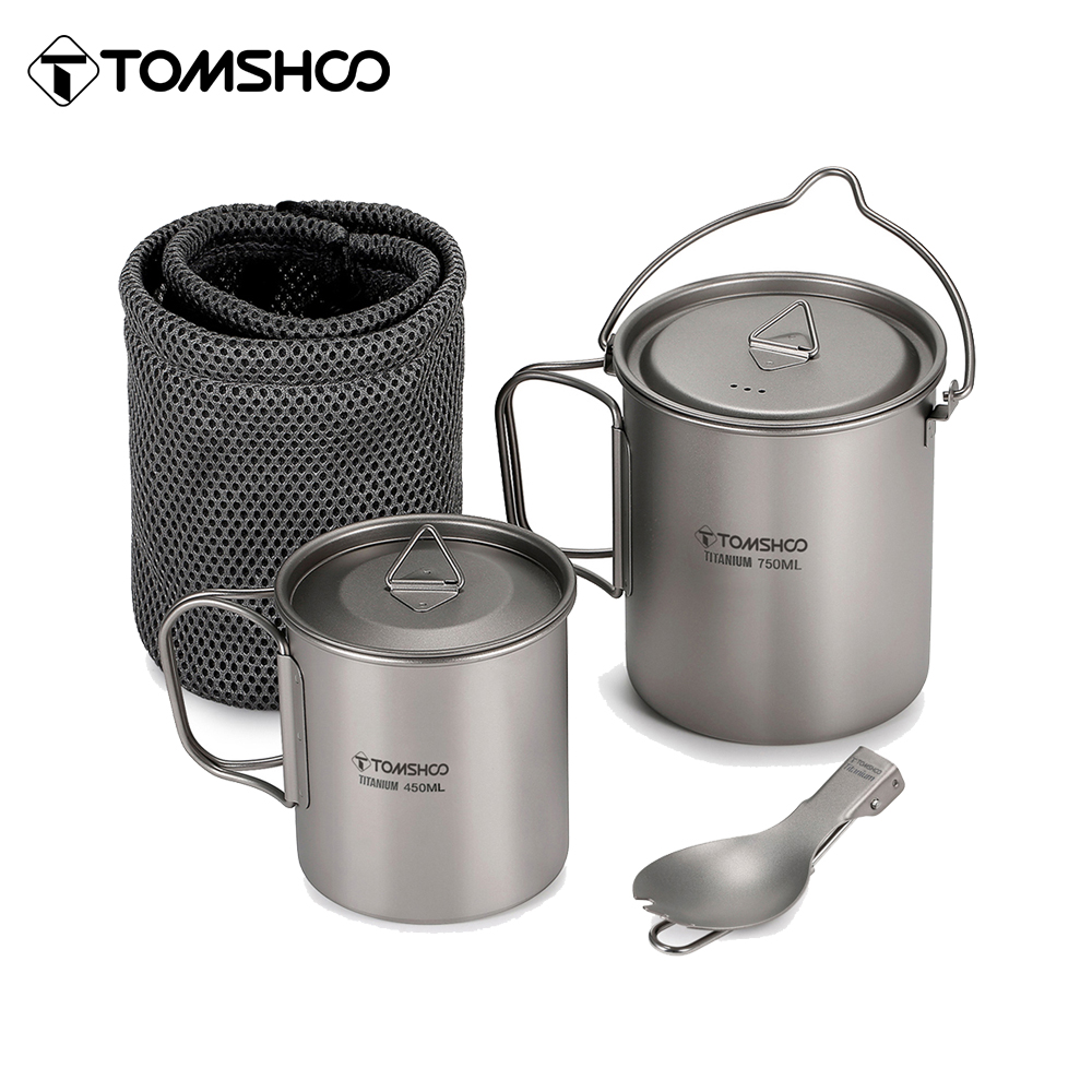 Camp Spork Set - Tomshoo 3 STKS Titanium Kookgerei Set
