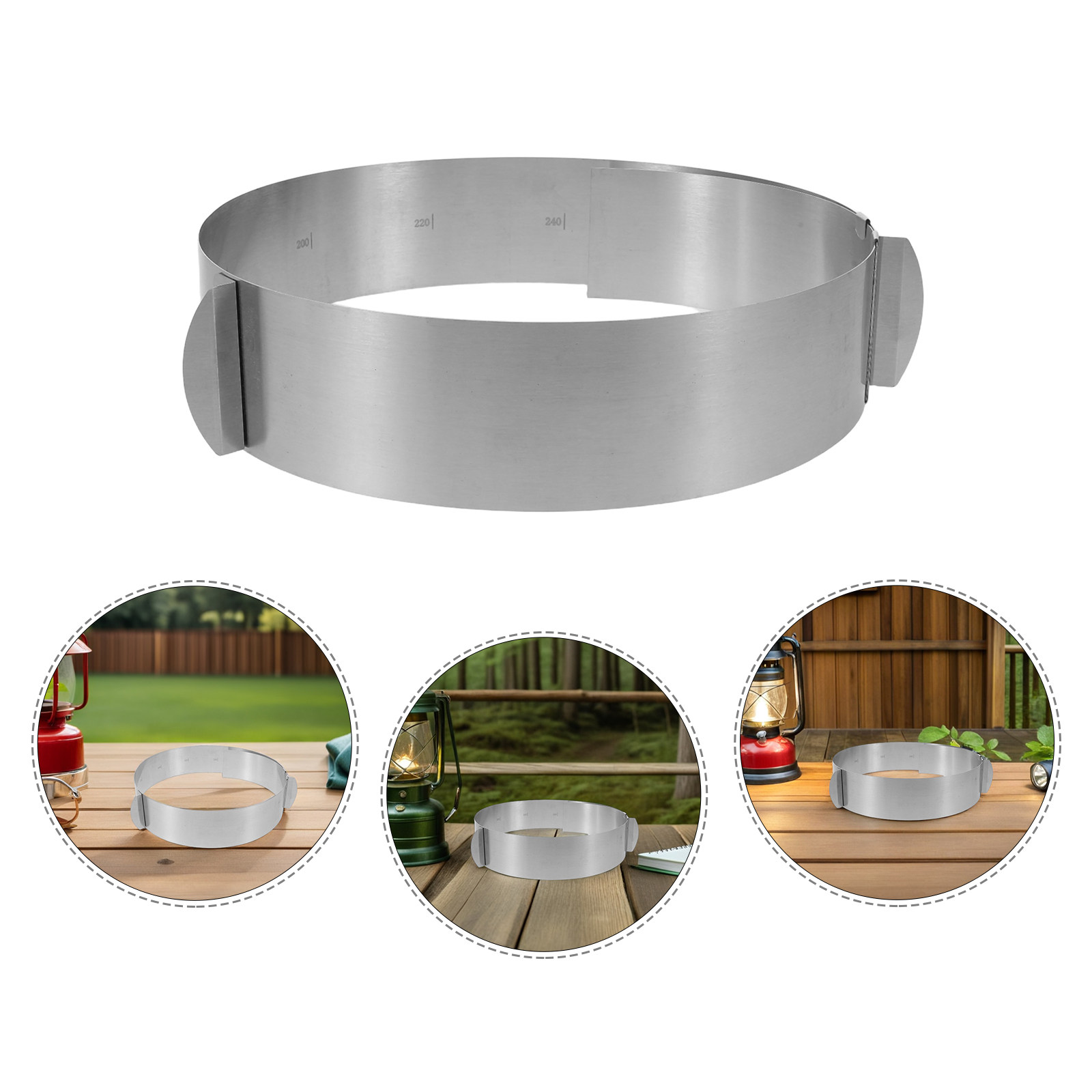 Camping Cooking Wind Blocker - Verstelbare campingkachel-windscherm van roestvrij staal, diameter
