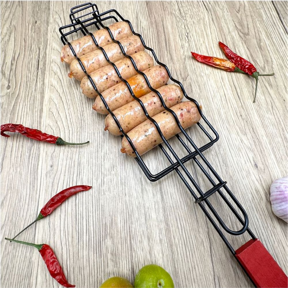 Camping Cooking Utensil Holder - Draagbare BBQ Grill Mesh Houder Worstklem