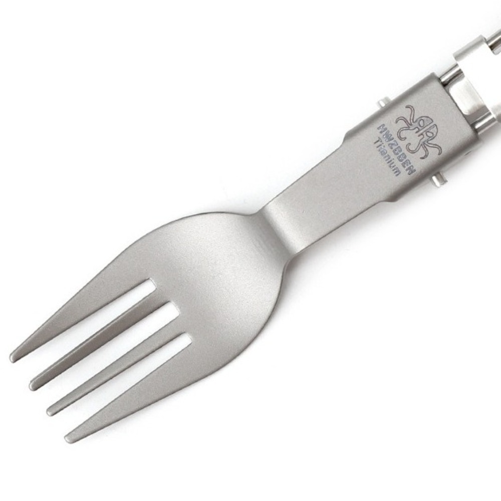 Camp Spork Set - Half gepolijste titanium vouwbare spork, draagbare