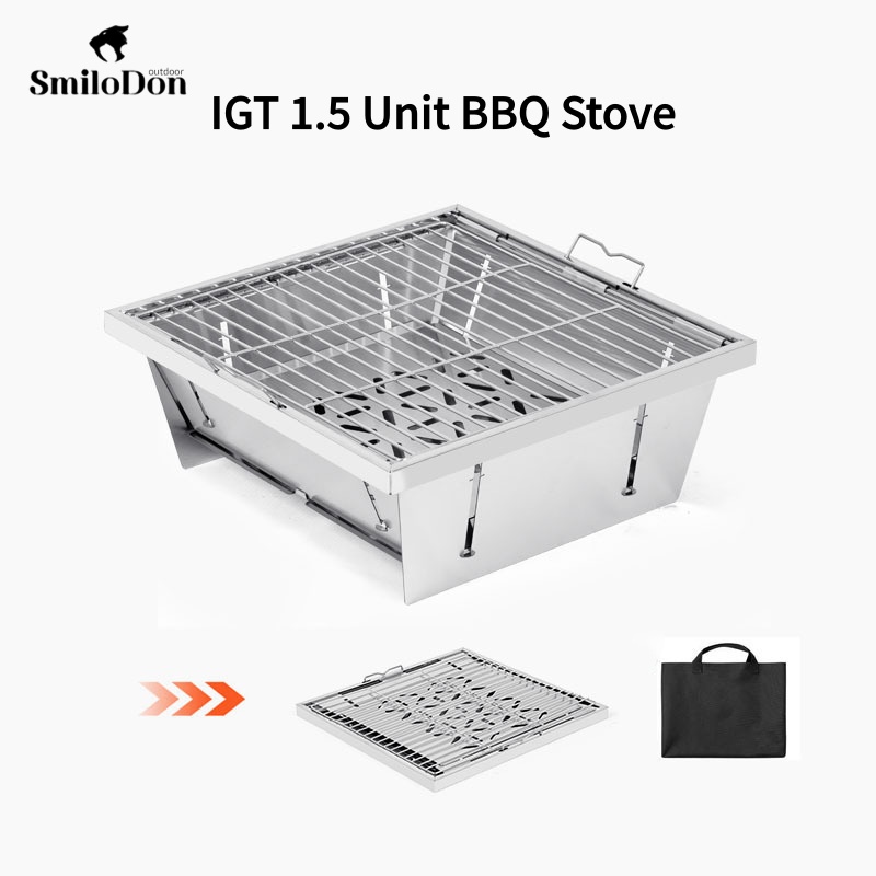 Camp Grill Portable Folding - SmiloDon IGT BBQ Grill Kachel Opvouwbaar