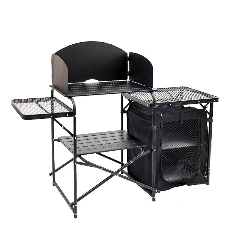 Camping Cooking Table With Storage - Opvouwbare campingtafel voor buiten, eettafel van