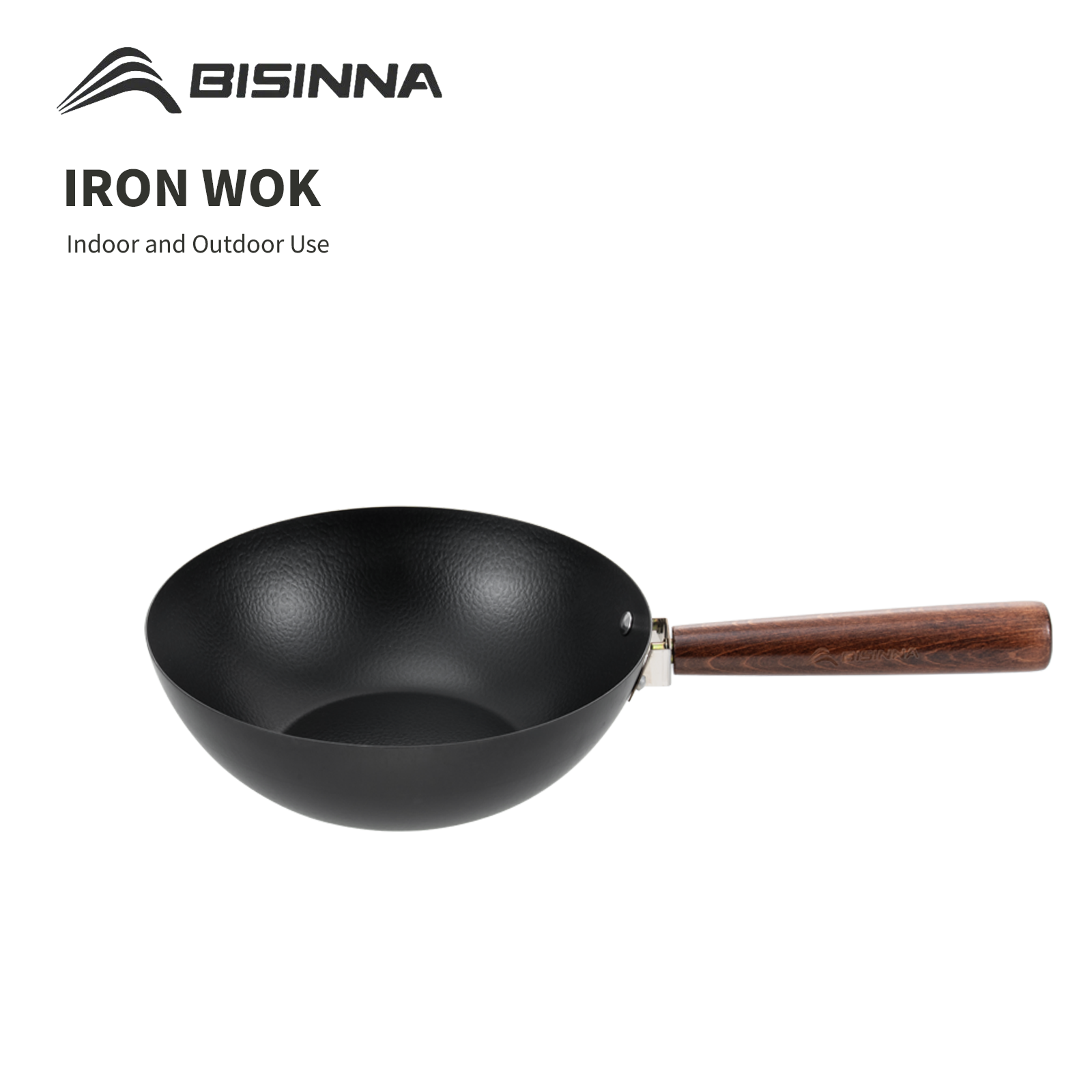 Camping Cooking Candle - BISINNA 24 cm ijzeren wok keuken