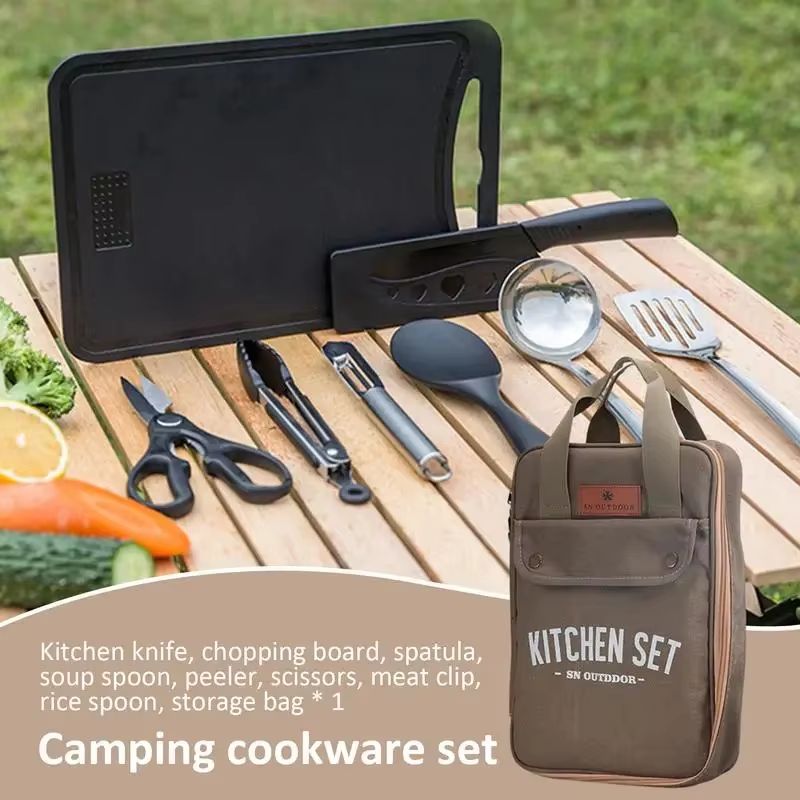 8-delige campingkeukenset met  - Camping Cooking Survival recensie en prijs
