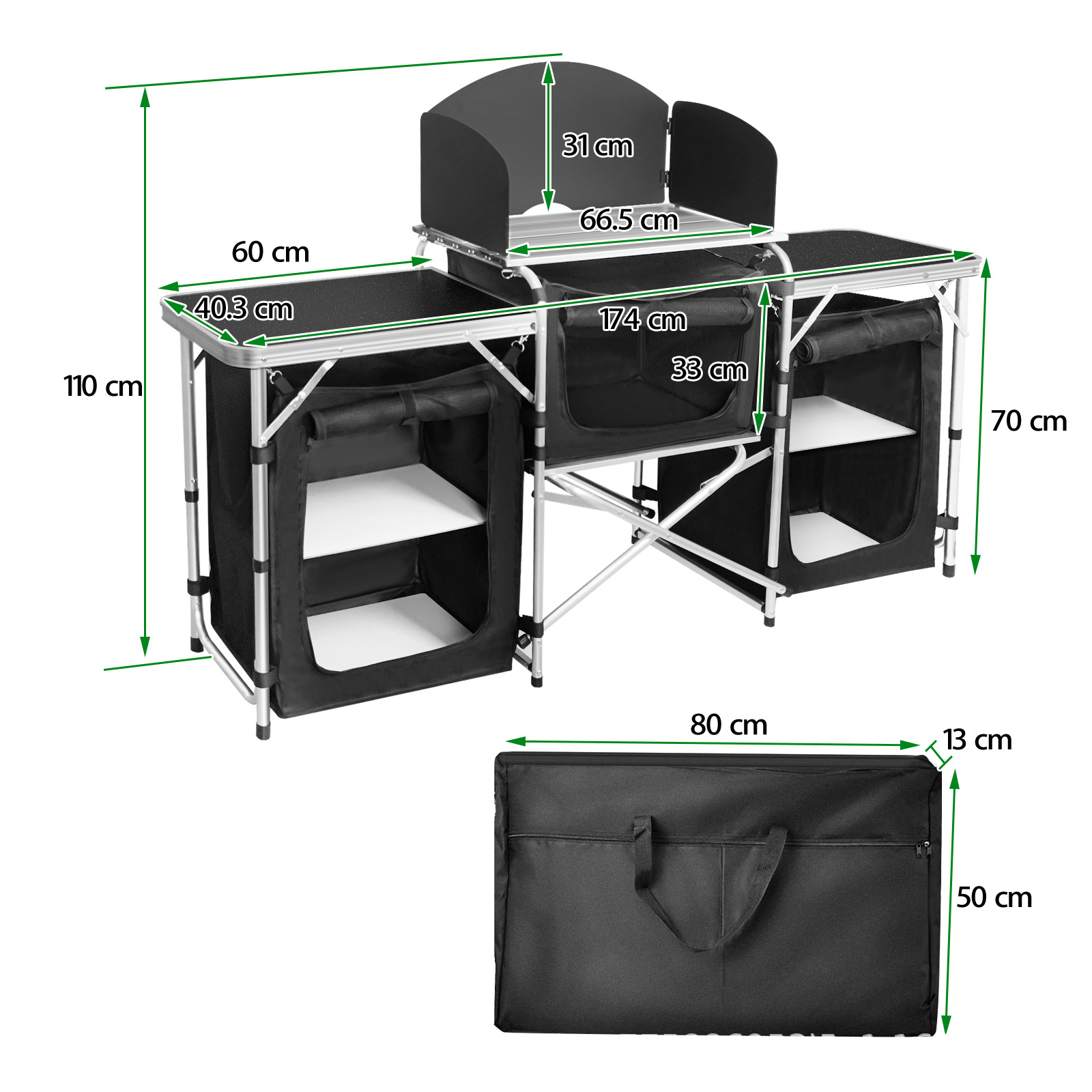 Meestverkochte mobiele buitenk - Camping Cooking Table With Storage recensie en prijs