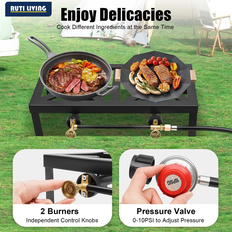 Draagbare 1/2-pits gasfornuis  - Cooking On Camping Stove recensie en prijs
