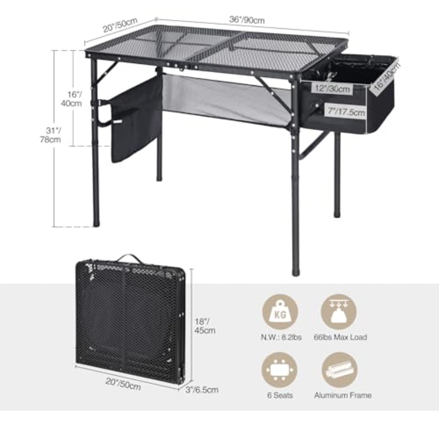 Opvouwbare, draagbare grilltaf - Camp Grill Portable Folding recensie en prijs