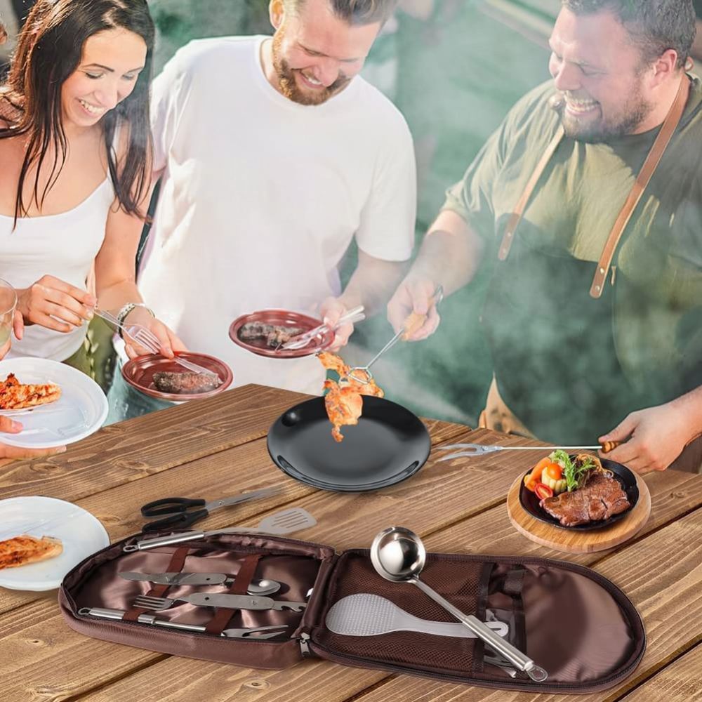 Draagbare gewaxte canvas rolza - Camping Cooking Utensil Roll recensie en prijs