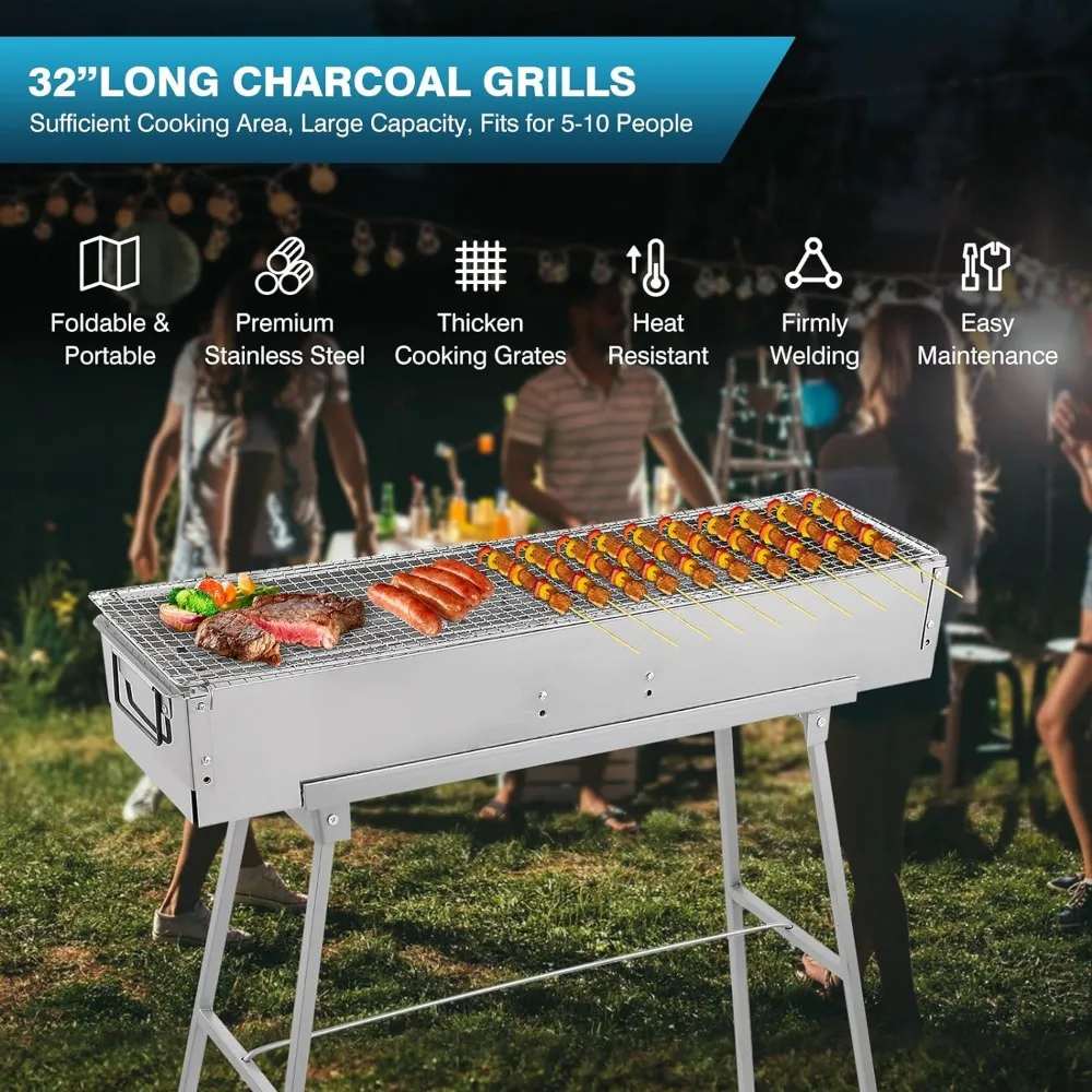 Draagbare houtskoolgrills, 32  - Camp Grill Portable Folding recensie en prijs