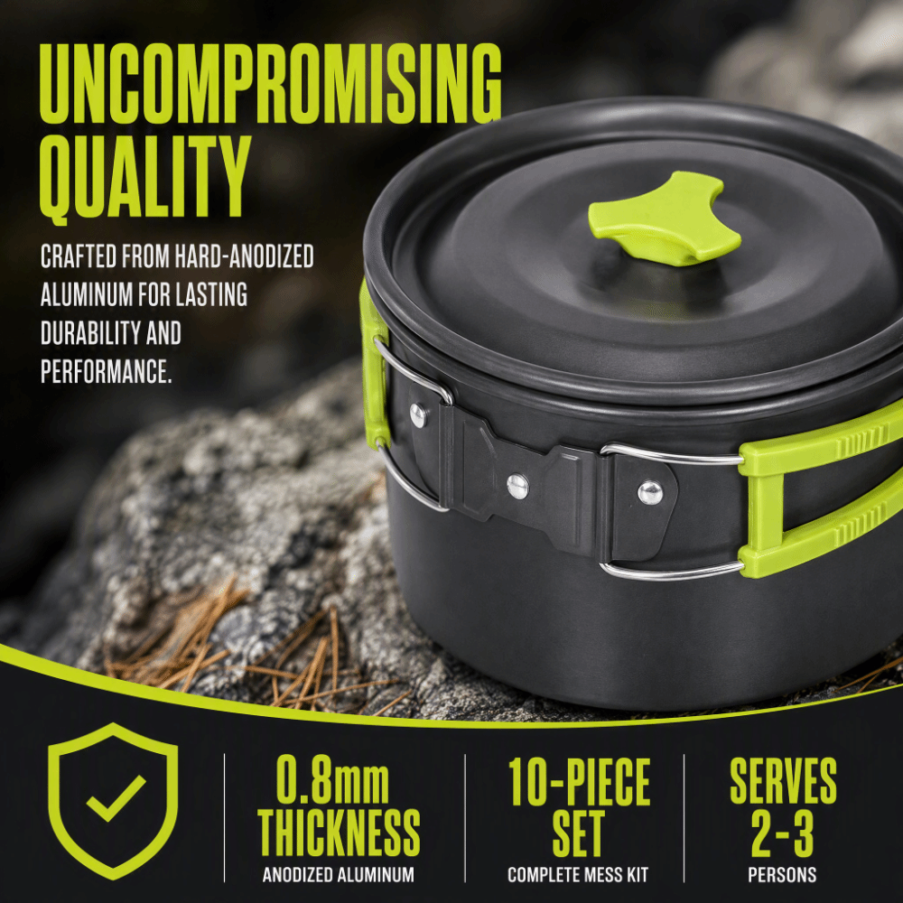 10-delige stapelbare kookset,  - Camping Cooking Set Compact recensie en prijs