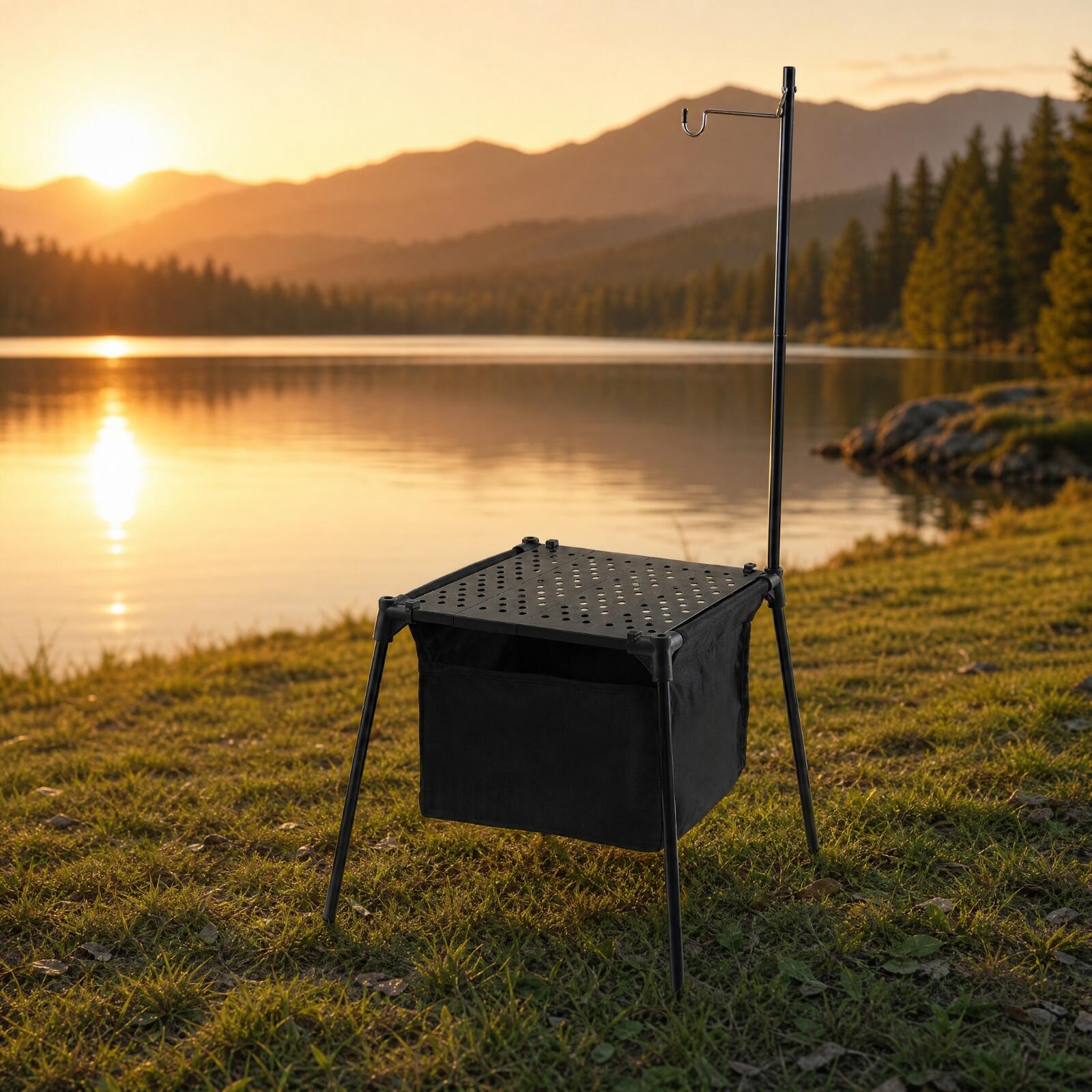 Opvouwbare campingtafel van al - Camping Cooking Table With Storage recensie en prijs