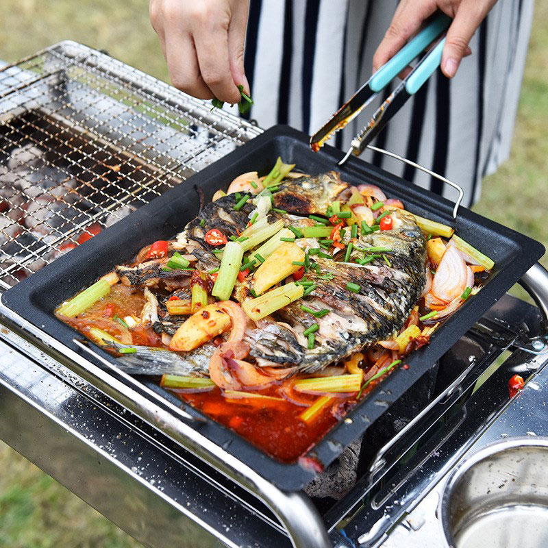 Buiten dikke vierkante grillpa - Camping Cooking Candle recensie en prijs