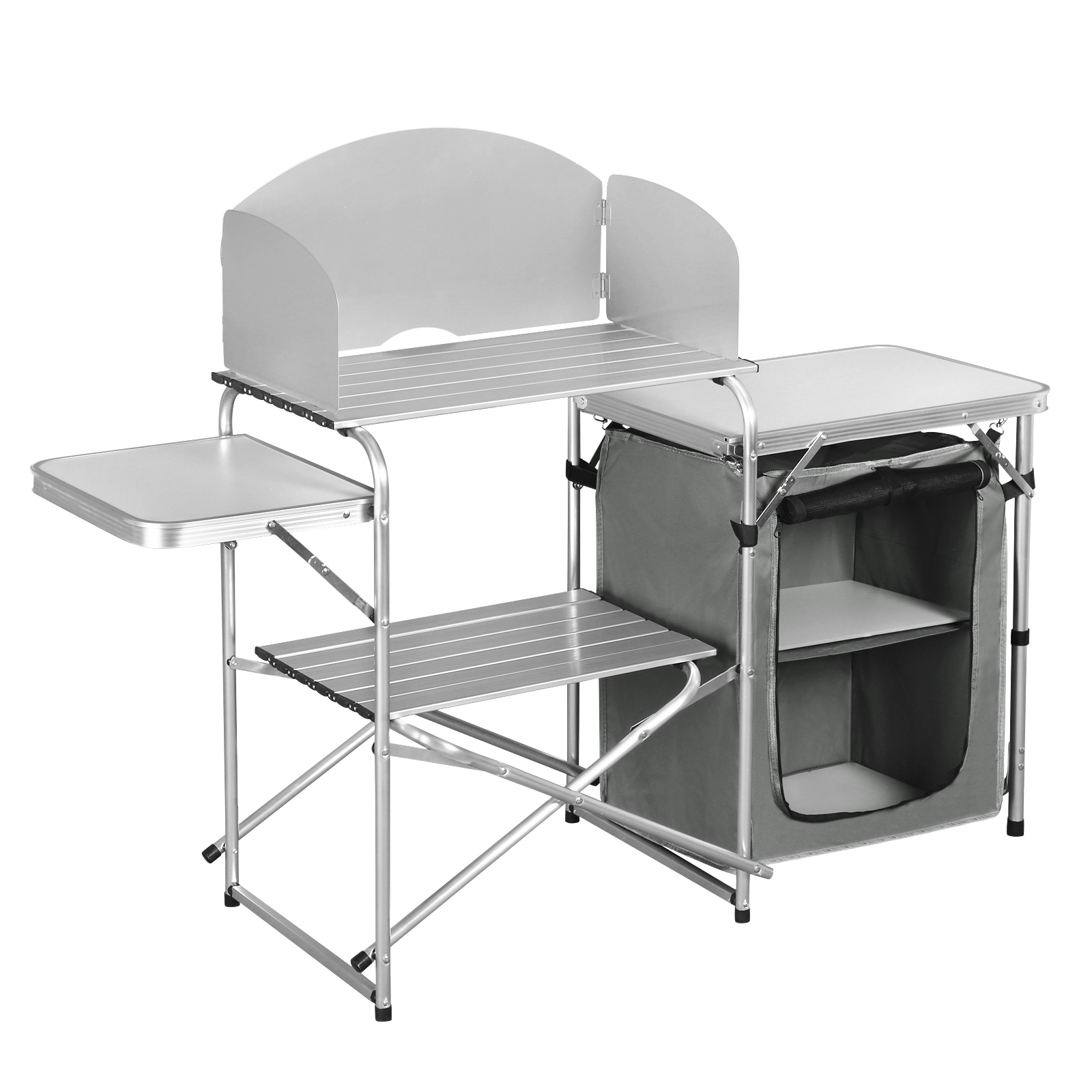 Aluminium vouwbare campingkast - Camping Cooking Table With Storage recensie en prijs