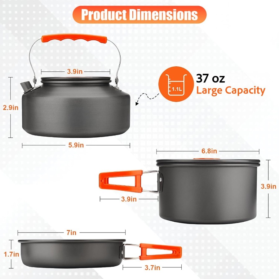 Campingkookgerei: 35oz antiaan - Camping Cooking Pan Set recensie en prijs