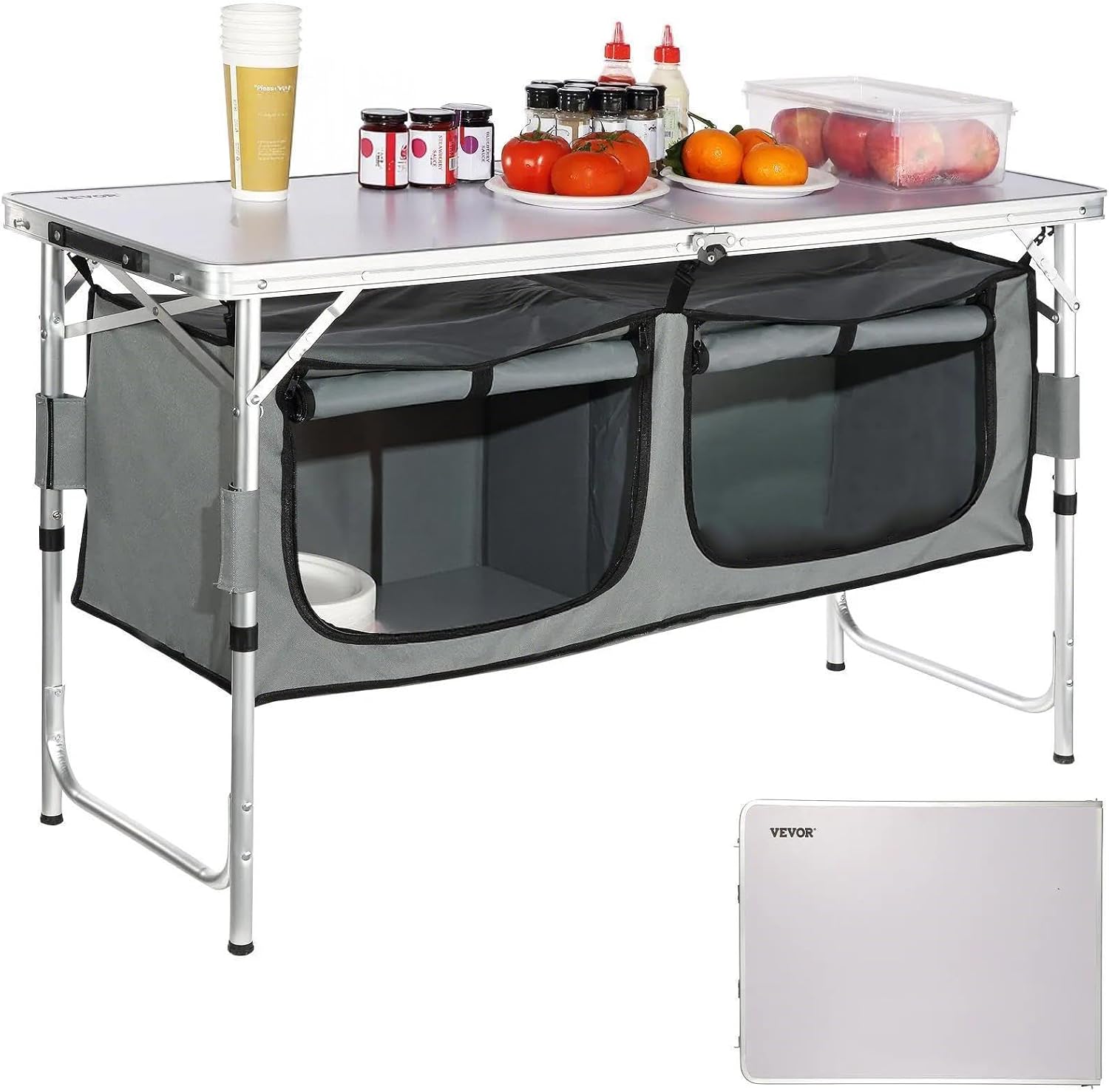 Campingkeukenstation, 3 in hoo - Camping Cooking Table With Storage recensie en prijs