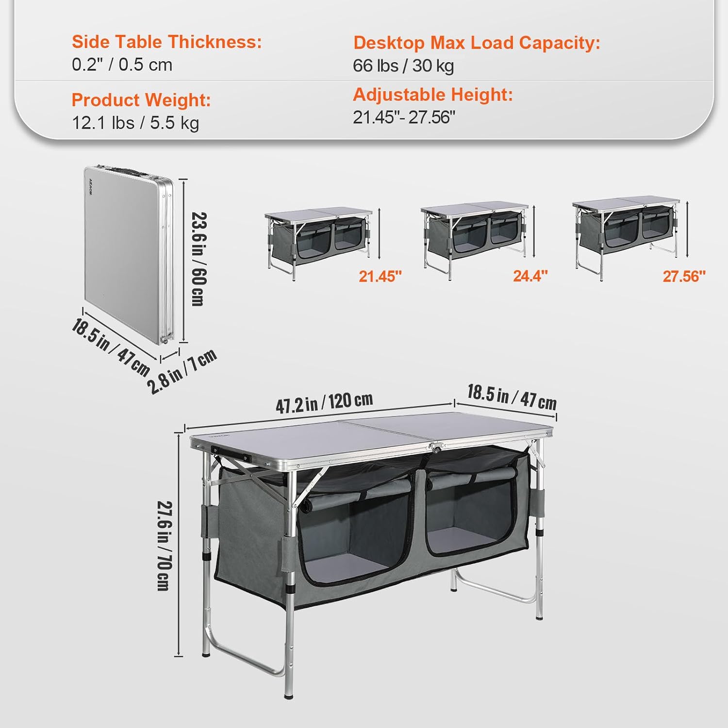 Campingkeukenstation, 3 in hoo - Camping Cooking Table With Storage recensie en prijs