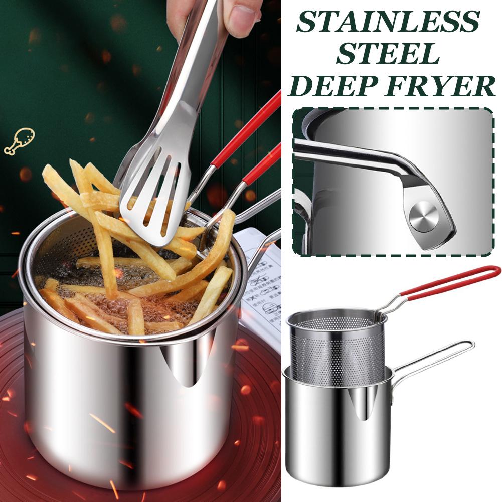 RVS friteuse set met zeefmand, - Camping Cooking Pan Set recensie en prijs
