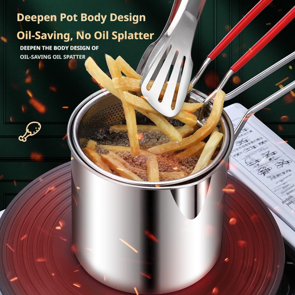RVS friteuse set met zeefmand, - Camping Cooking Pan Set recensie en prijs