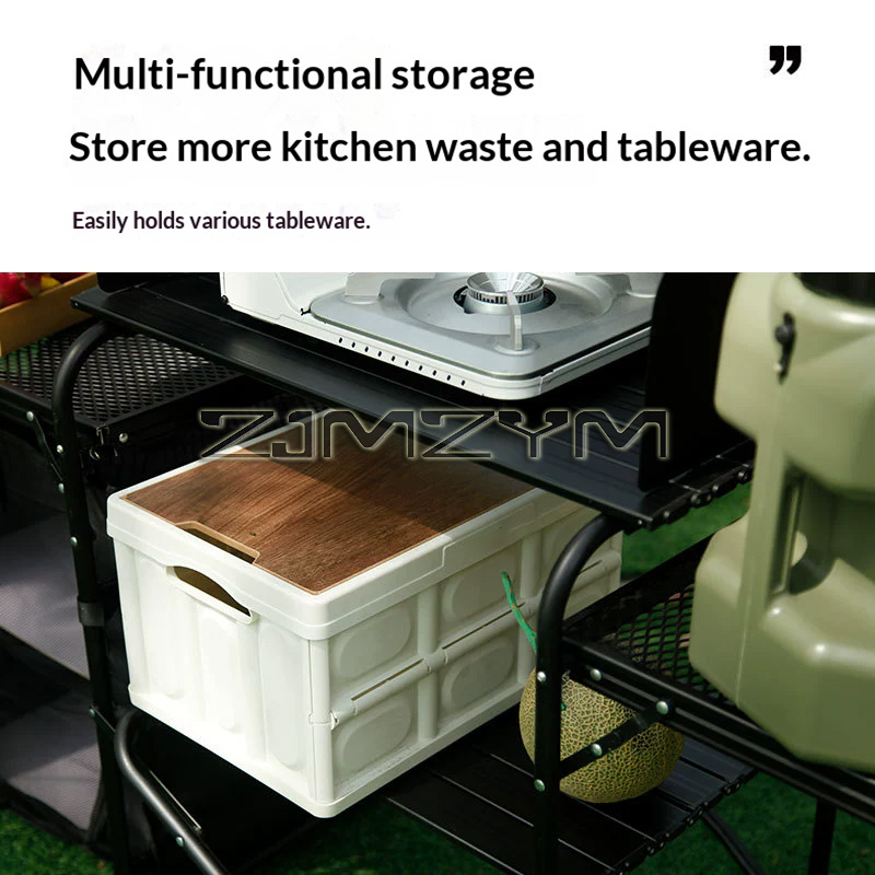 Opvouwbare campingtafel voor b - Camping Cooking Table With Storage recensie en prijs