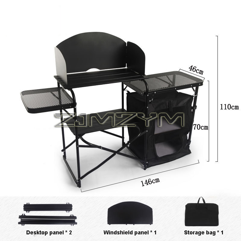 Opvouwbare campingtafel voor b - Camping Cooking Table With Storage recensie en prijs