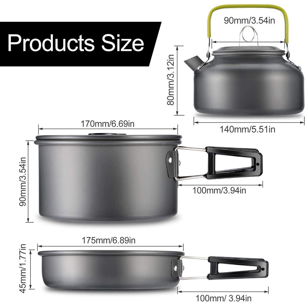 Outdoor kookgereiset voor kamp - Camping Cooking Pan Set recensie en prijs