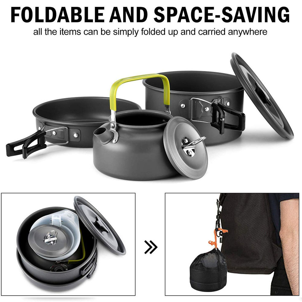 Outdoor kookgereiset voor kamp - Camping Cooking Pan Set recensie en prijs