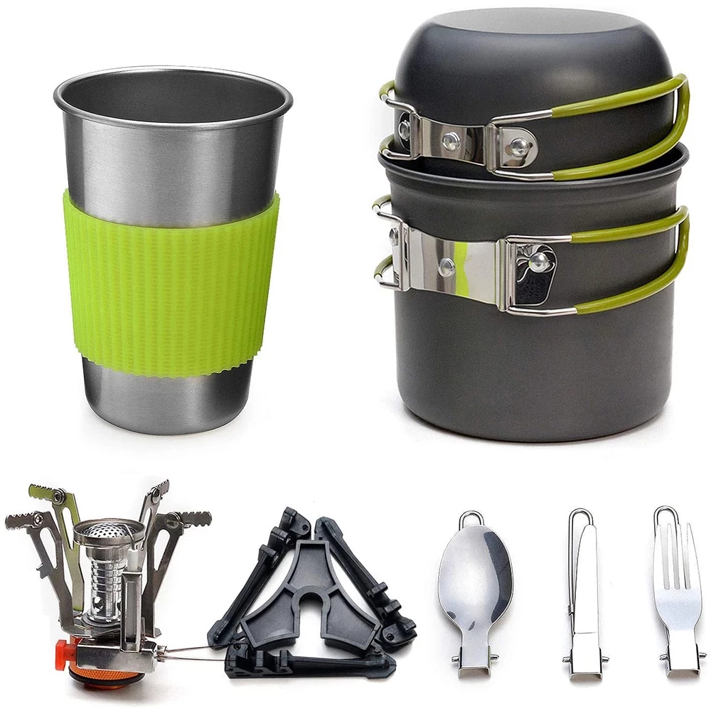 Campingpannenset met fornuis O - Camping Cooking Pan Set recensie en prijs