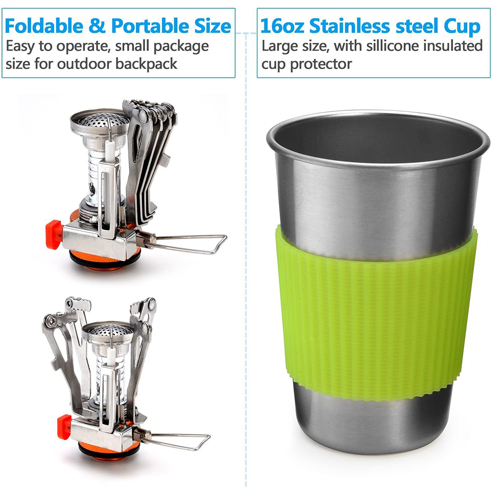 Campingpannenset met fornuis O - Camping Cooking Pan Set recensie en prijs