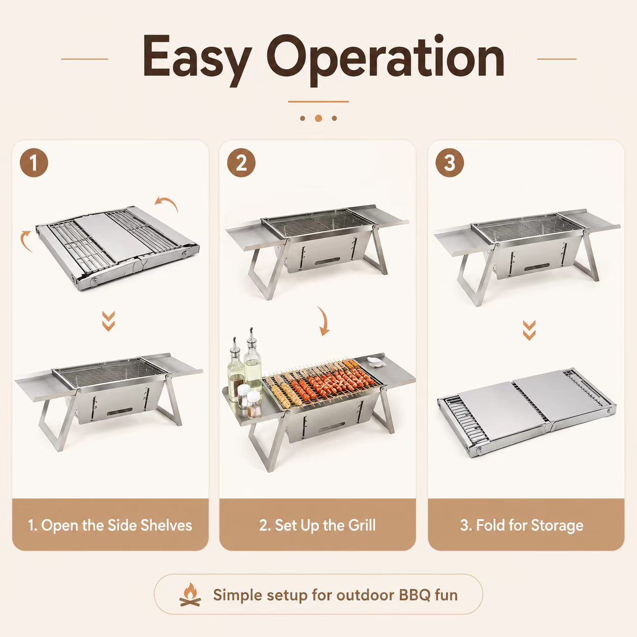 Opvouwbare roestvrijstalen hou - Camp Grill Portable Folding recensie en prijs