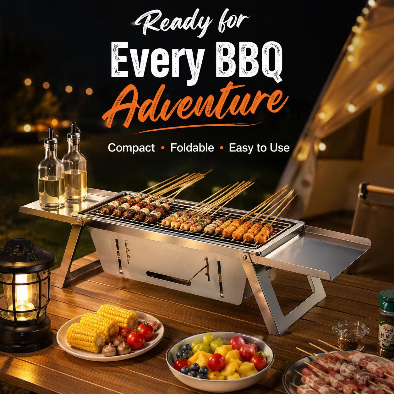 Opvouwbare roestvrijstalen hou - Camp Grill Portable Folding recensie en prijs